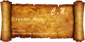 Czeider Maja névjegykártya
